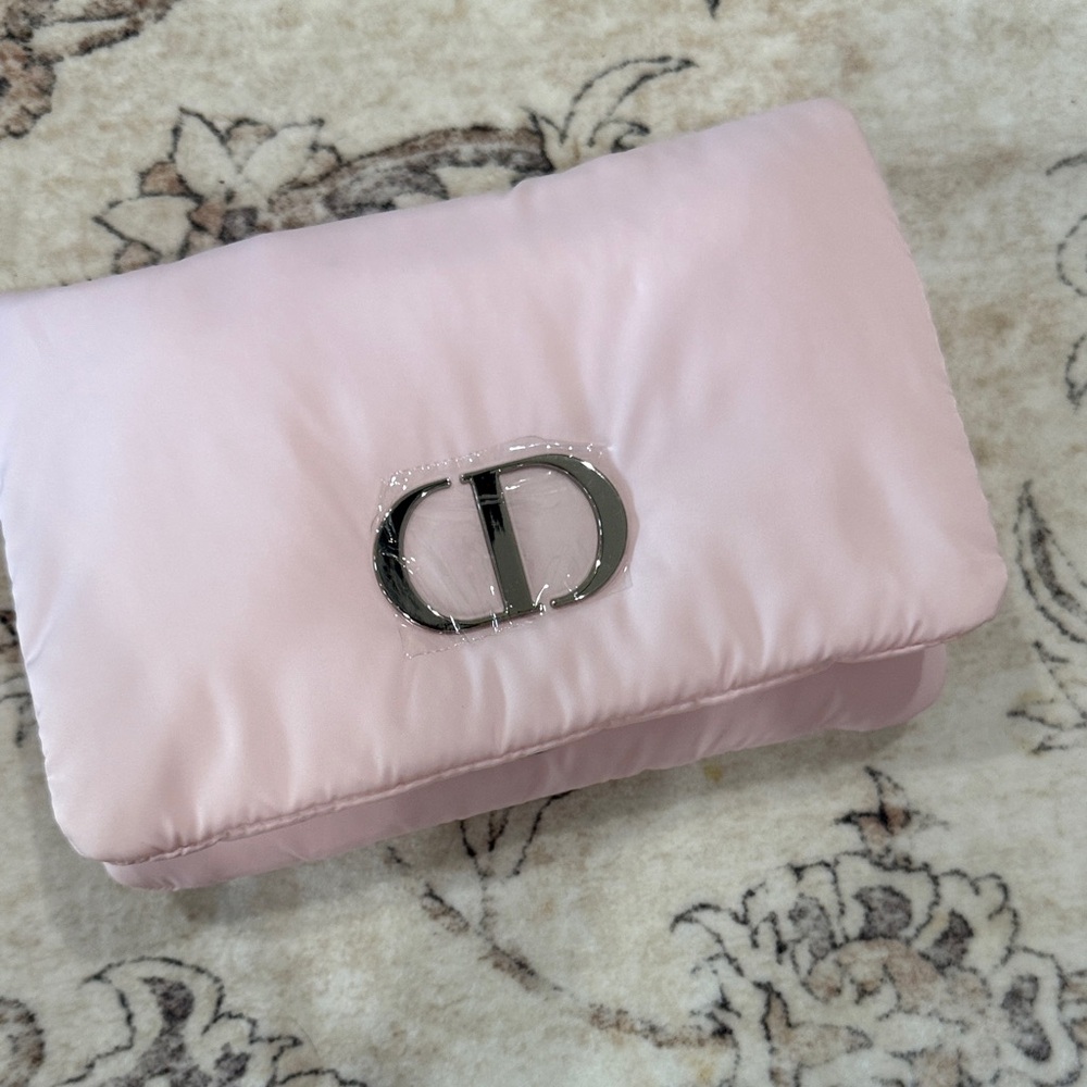 Dior Soft Pink Clutch with Silver Logo